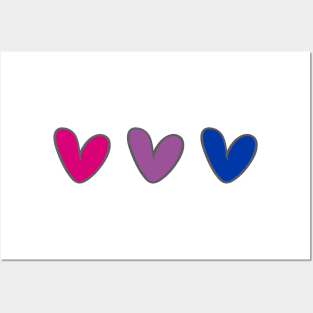 Bisexual hearts flag Posters and Art